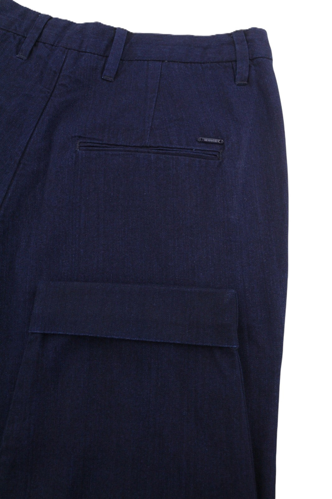 SCOTCH & SODA Women Trousers W26/L32 Dark Blue Pleated Cropped Turn Up Loose Fit