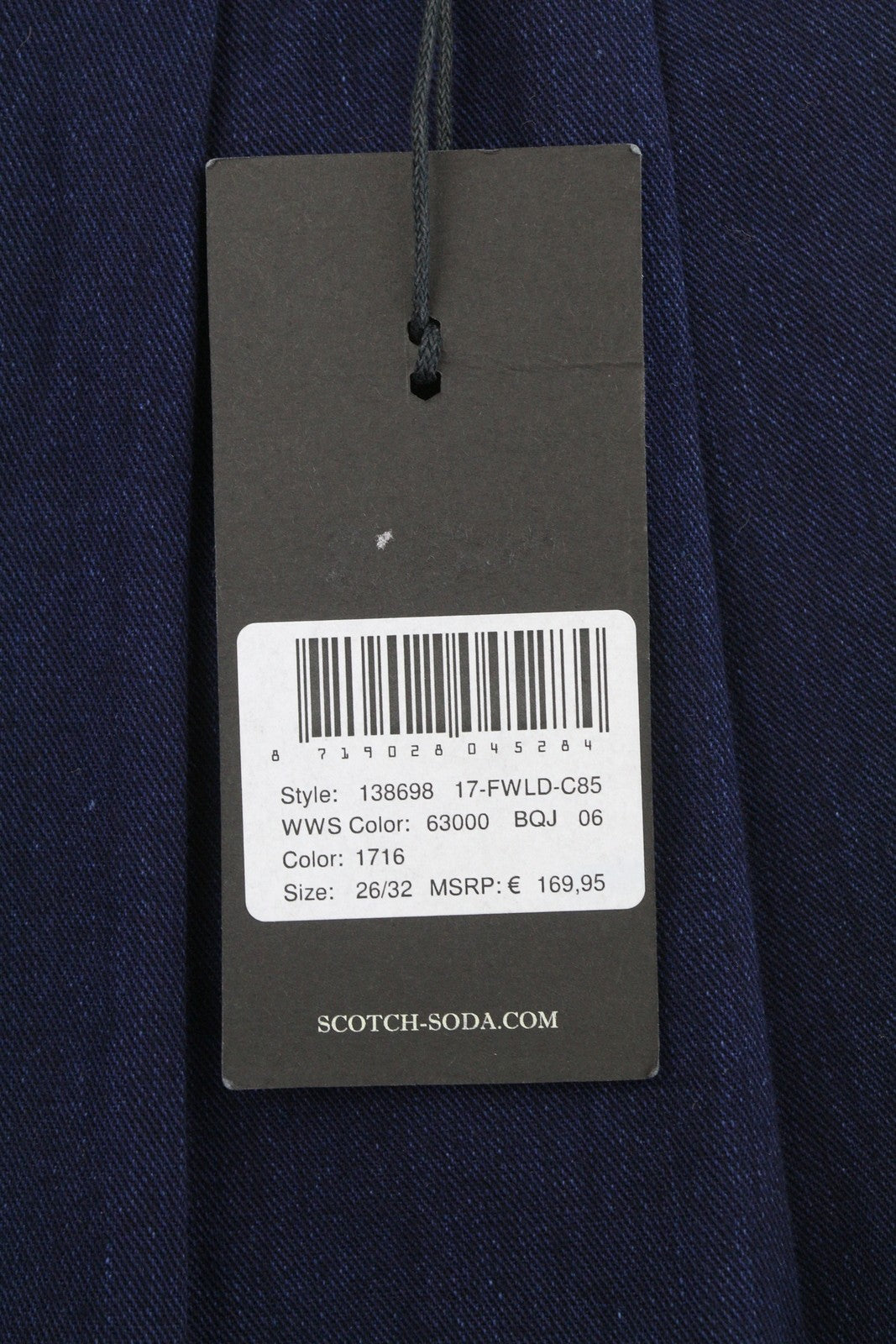 SCOTCH & SODA Women Trousers W26/L32 Dark Blue Pleated Cropped Turn Up Loose Fit