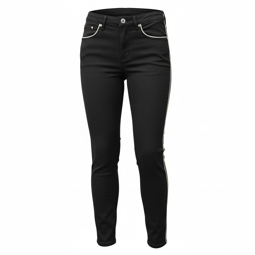 MAISON SCOTCH La Bohemienne Women Trousers W31 Black Mid Rise Skinny Sideline