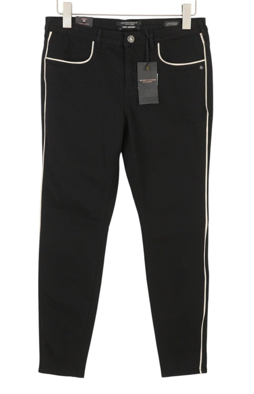 MAISON SCOTCH La Bohemienne Women Trousers W31 Black Mid Rise Skinny Sideline