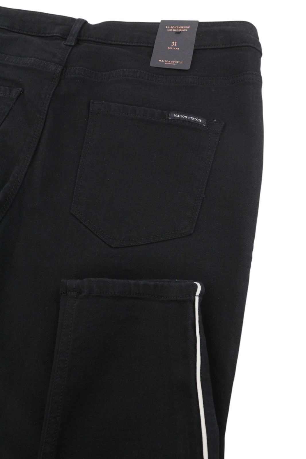 MAISON SCOTCH La Bohemienne Women Trousers W31 Black Mid Rise Skinny Sideline