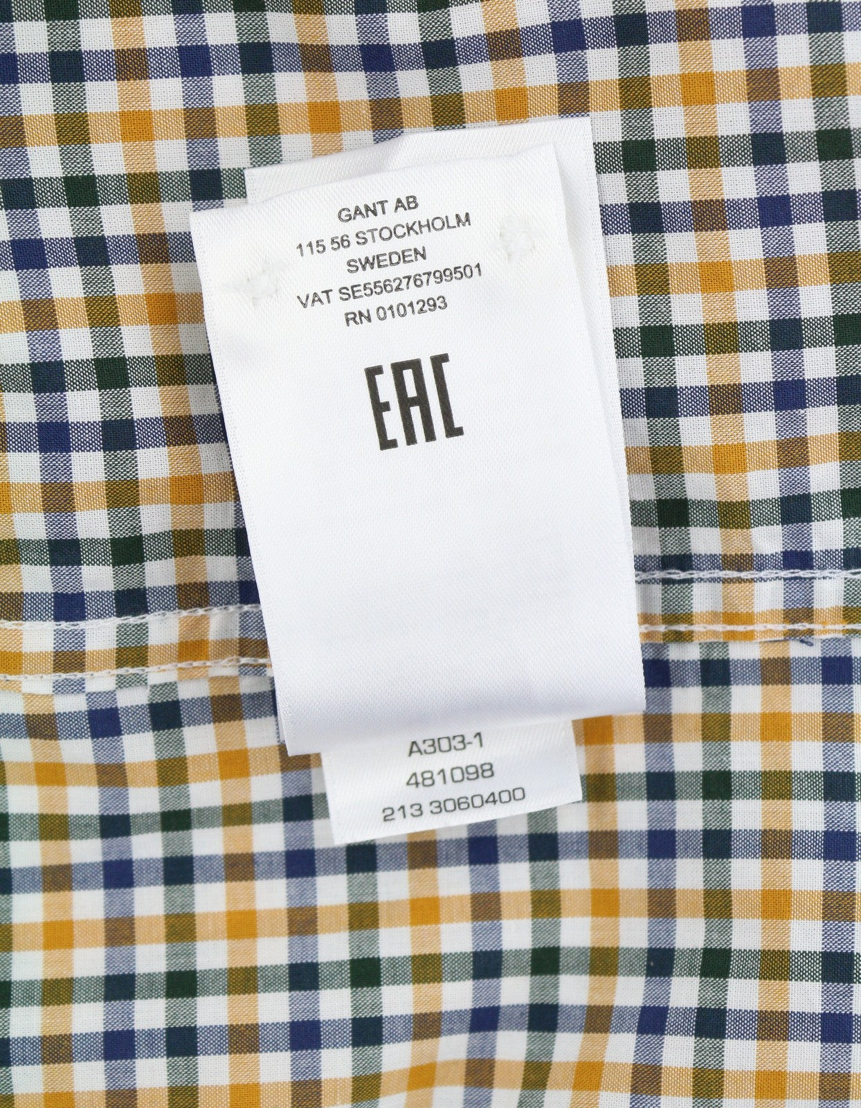 GANT The Broadcloth Gingham Men Shirt 2XL Mustard Orange Plaid Button-Down