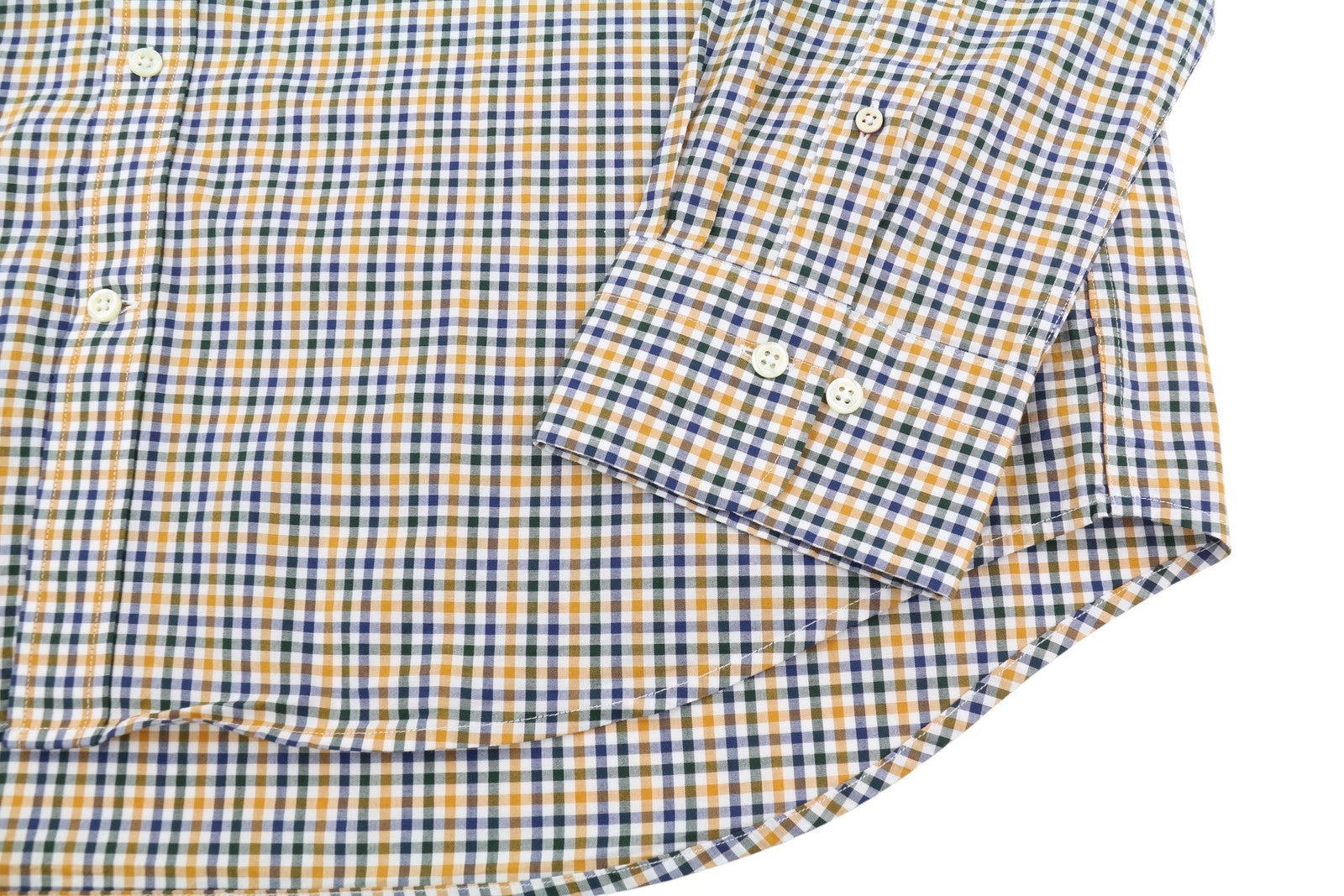 GANT The Broadcloth Gingham Men Shirt 2XL Mustard Orange Plaid Button-Down