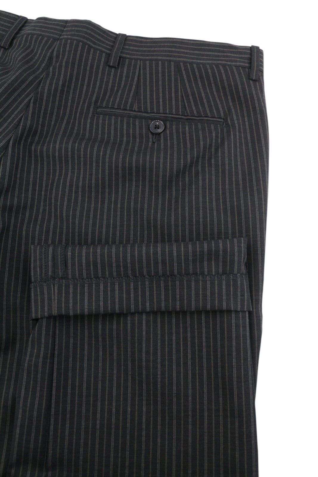 RICHMOND X Men Trousers 48 / W33 Grey Melange Pinstriped Wool Tapered Fit