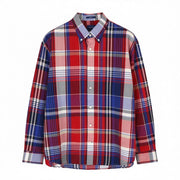 GANT Washed Poplin Check Men Shirt L Relaxed Plaid Button-Down Neck Shirt