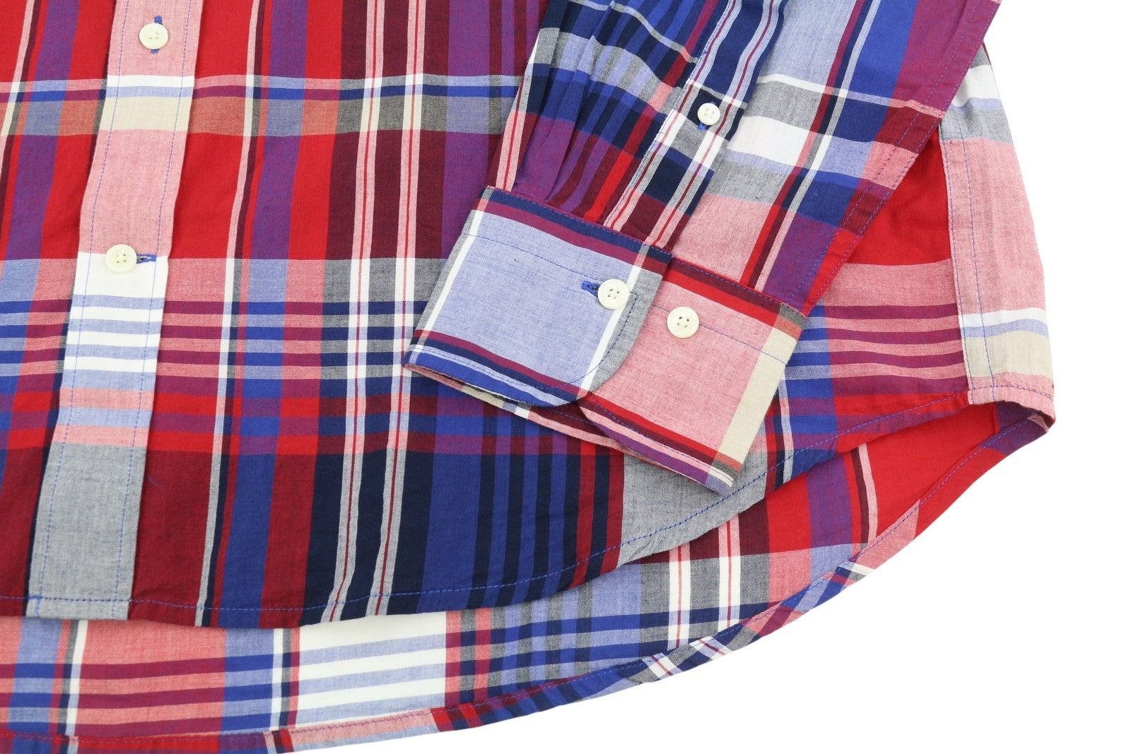 GANT Washed Poplin Check Men Shirt L Relaxed Plaid Button-Down Neck Shirt