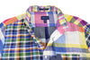 Button-Up Mixed Panel Linen Madras