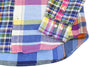Button-Up Mixed Panel Linen Madras