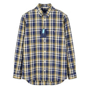 GANT Reg Washed Poplin Check Men Shirt L Hazelwood Beige Button-Down Shirt