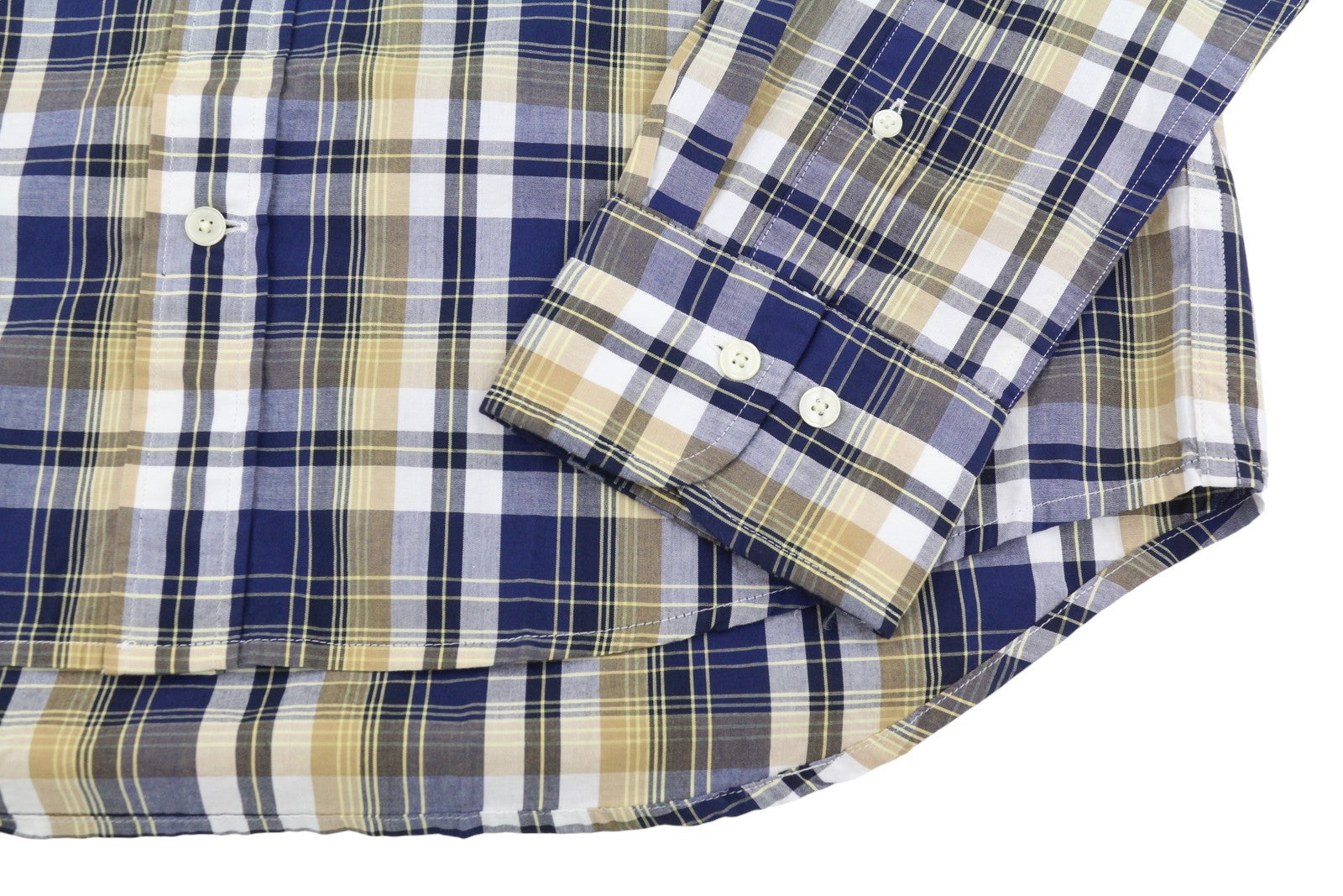 GANT Reg Washed Poplin Check Men Shirt L Hazelwood Beige Button-Down Shirt