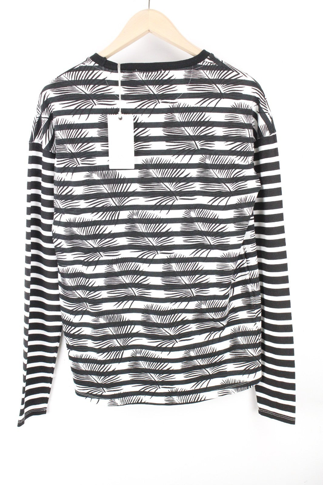 SCOTCH & SODA Ams Couture Men T-Shirt M Black Cotton Anti Fit Striped Pattern