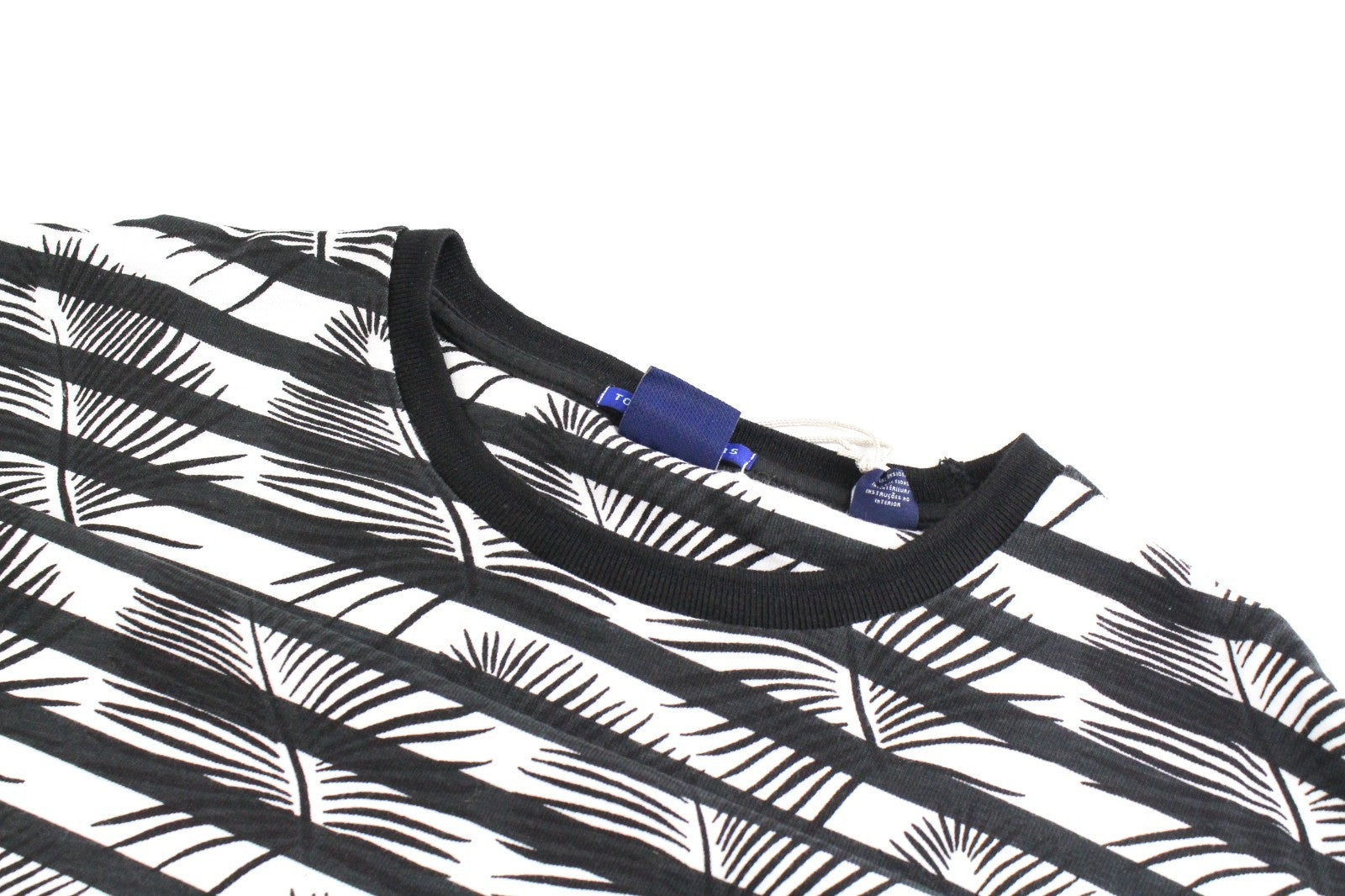 SCOTCH & SODA Ams Couture Men T-Shirt M Black Cotton Anti Fit Striped Pattern