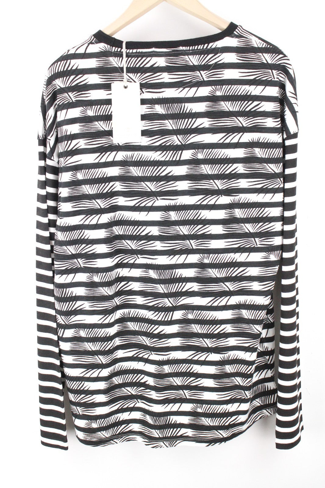 SCOTCH & SODA Ams Couture Men T-Shirt M Black Cotton Anti Fit Stripe Pattern