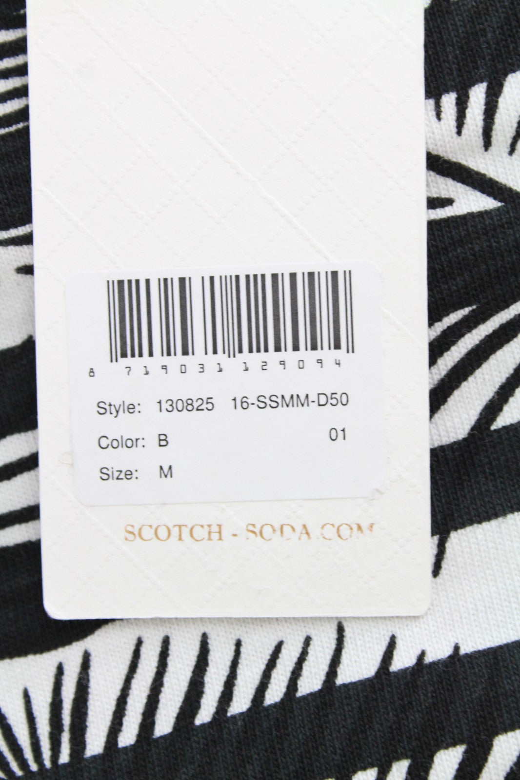 SCOTCH & SODA Ams Couture Men T-Shirt M Black Cotton Anti Fit Stripe Pattern