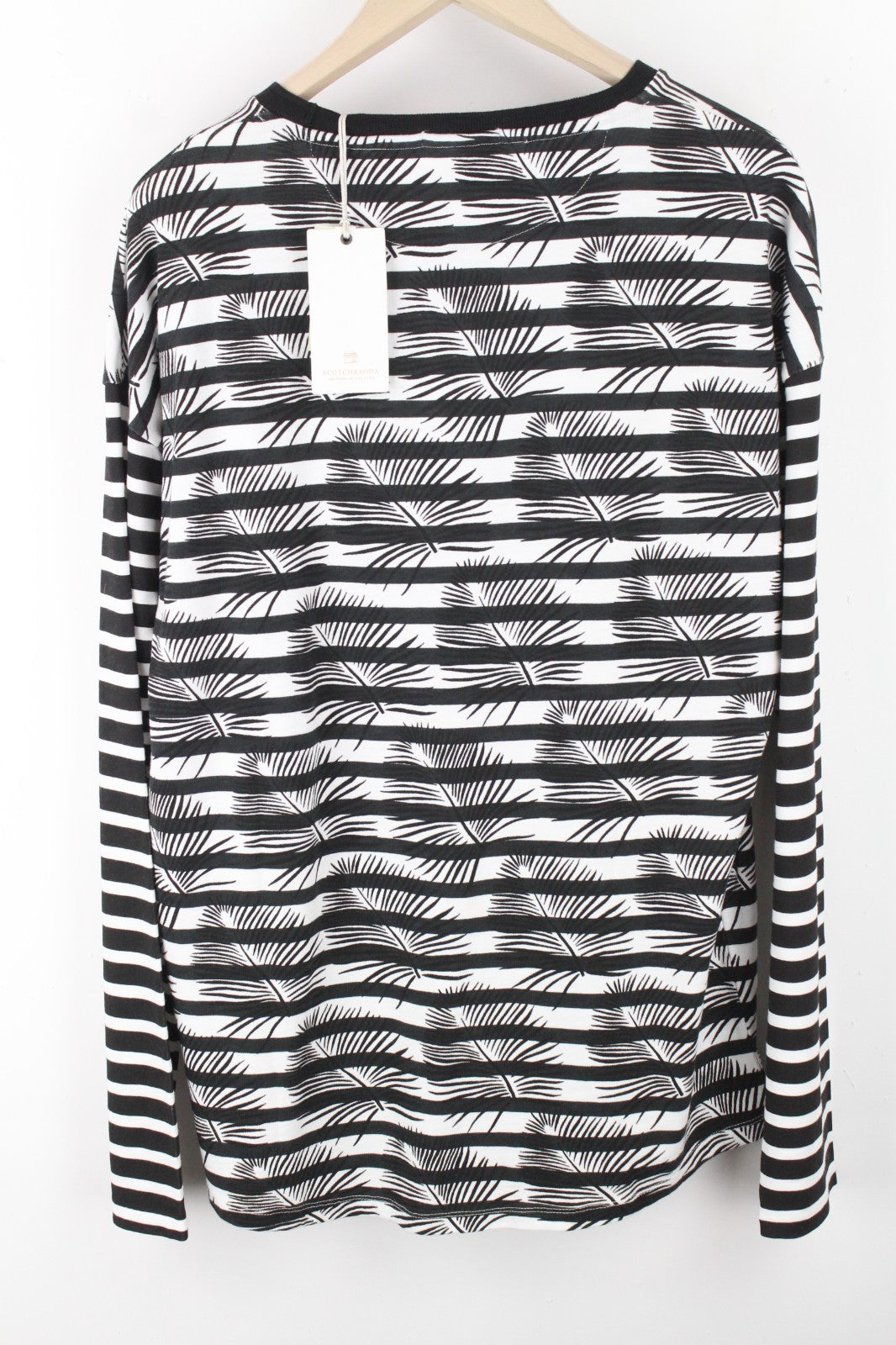 SCOTCH & SODA Ams Couture Men T-Shirt XL Black Pure Cotton Anti Fit Patterned
