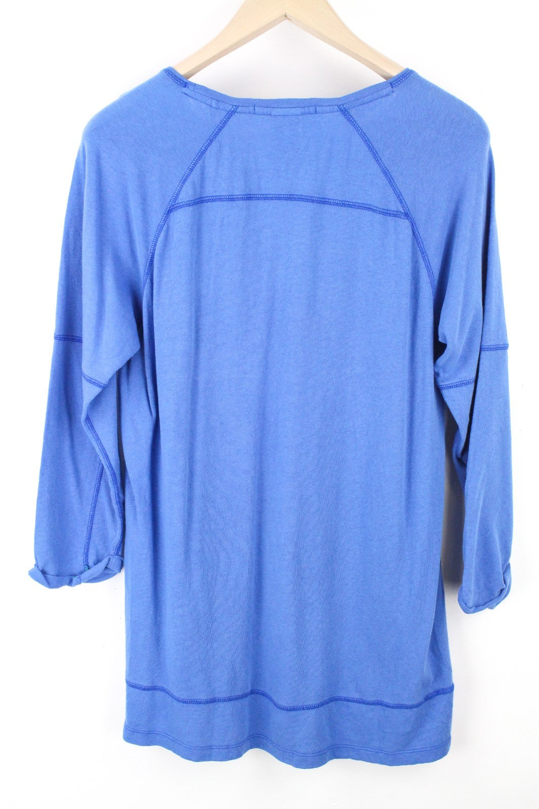 SCOTCH & SODA Ams Blauw Men T-Shirt ~S Casual Blue Pocketed 3/4 Sleeve Pull On