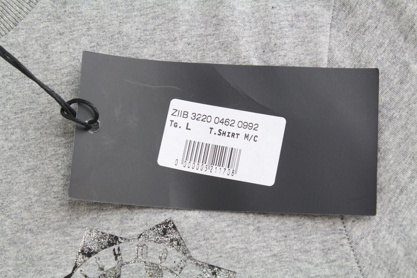 RICHMOND Men T-Shirt L Casual Grey Pure Cotton Logo Short Sleeve Pull On