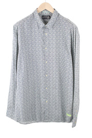 SCOTCH & SODA Ams Couture Men Shirt 2XL Blue Cotton Shell Patterns Long Sleeved