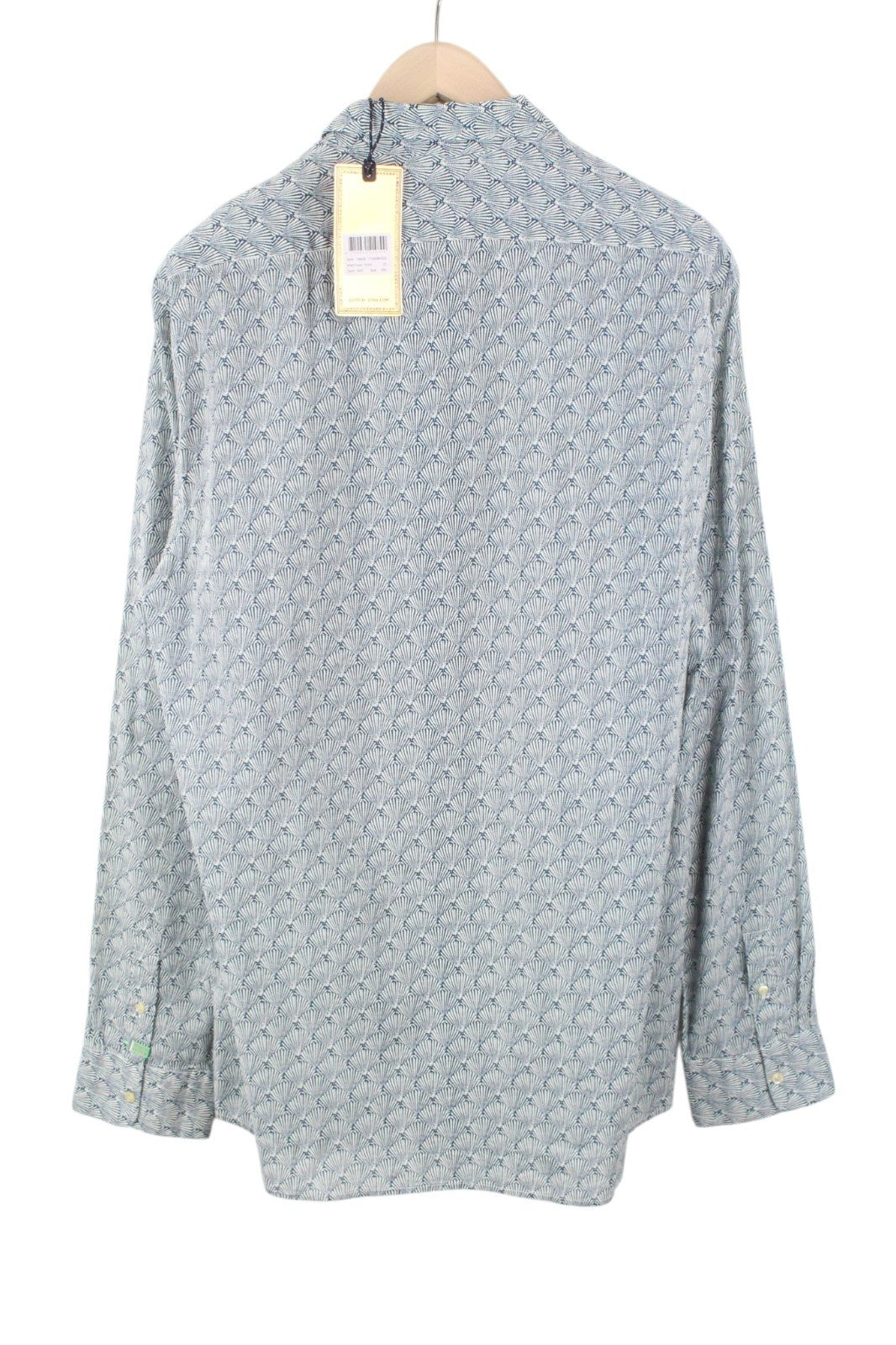 SCOTCH & SODA Ams Couture Men Shirt 2XL Blue Cotton Shell Patterns Long Sleeved