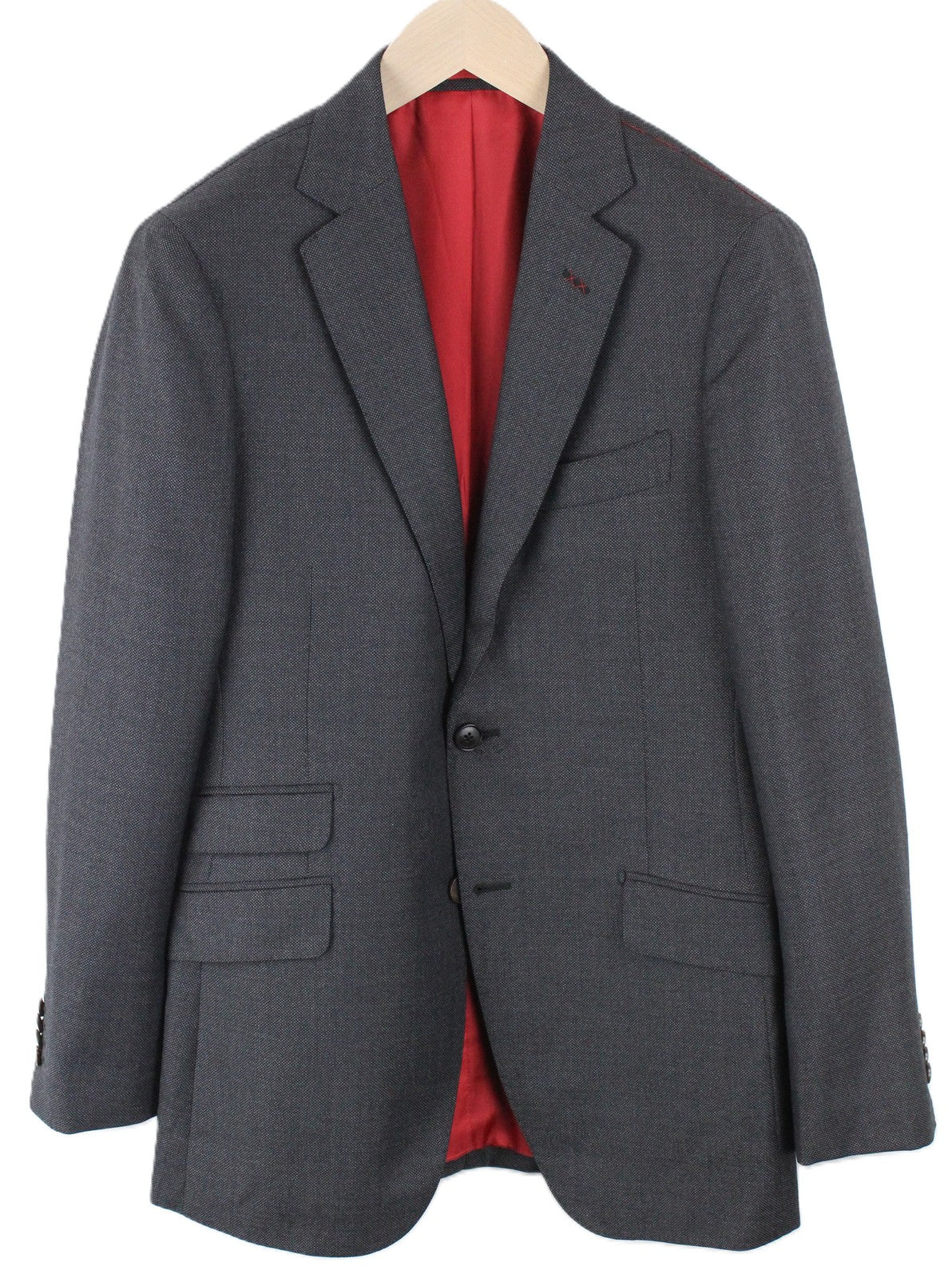 SUITSUPPLY Men Blazer UK36R Grey Pure Wool Single-Breasted Notch Lapel Formal