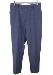 SUITSUPPLY Brescia Tux Men Trousers UK38R Blue Slim Fit Pleated Lined Pure Wool