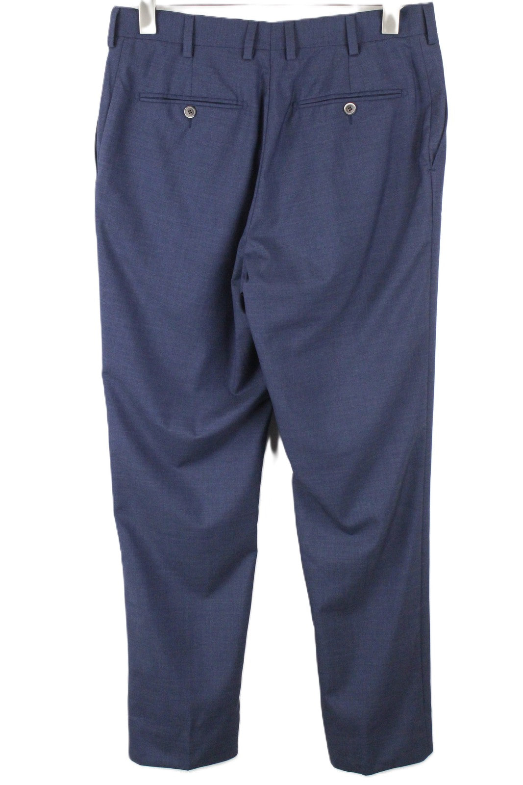 SUITSUPPLY Brescia Tux Men Trousers UK38R Blue Slim Fit Pleated Lined Pure Wool