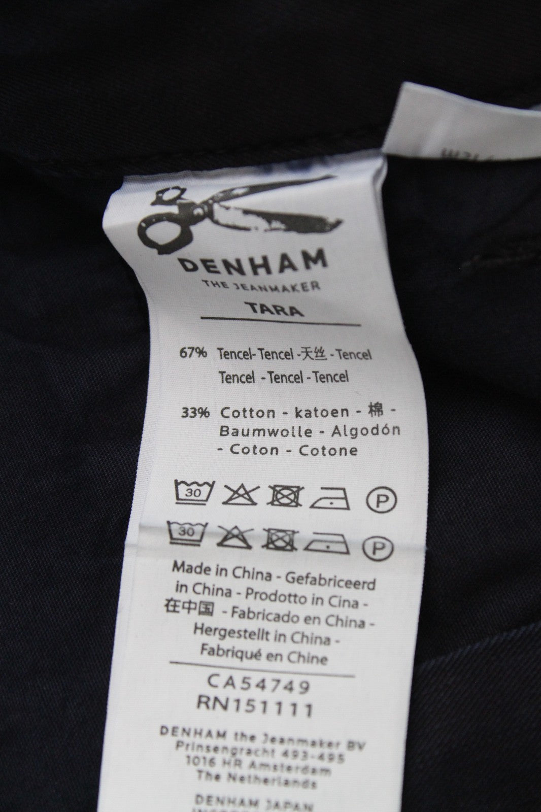 DENHAM Tara Women Trousers W24/L28 Navy Cotton Blend Cargo Casual Multi Pocket*
