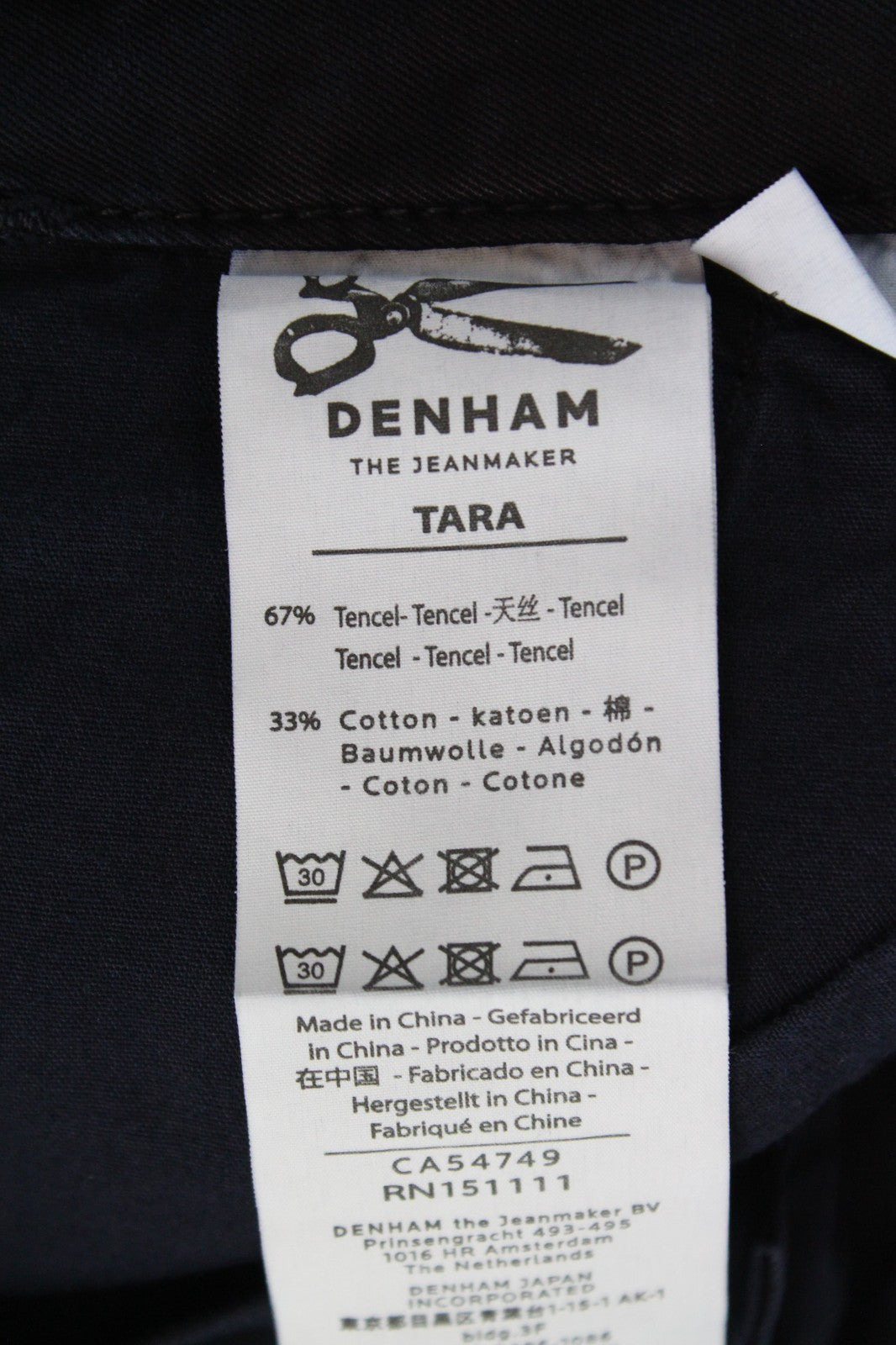 DENHAM Tara Women Trousers W27/L30 Navy Cotton Blend Cargo Multi Pocket Casual