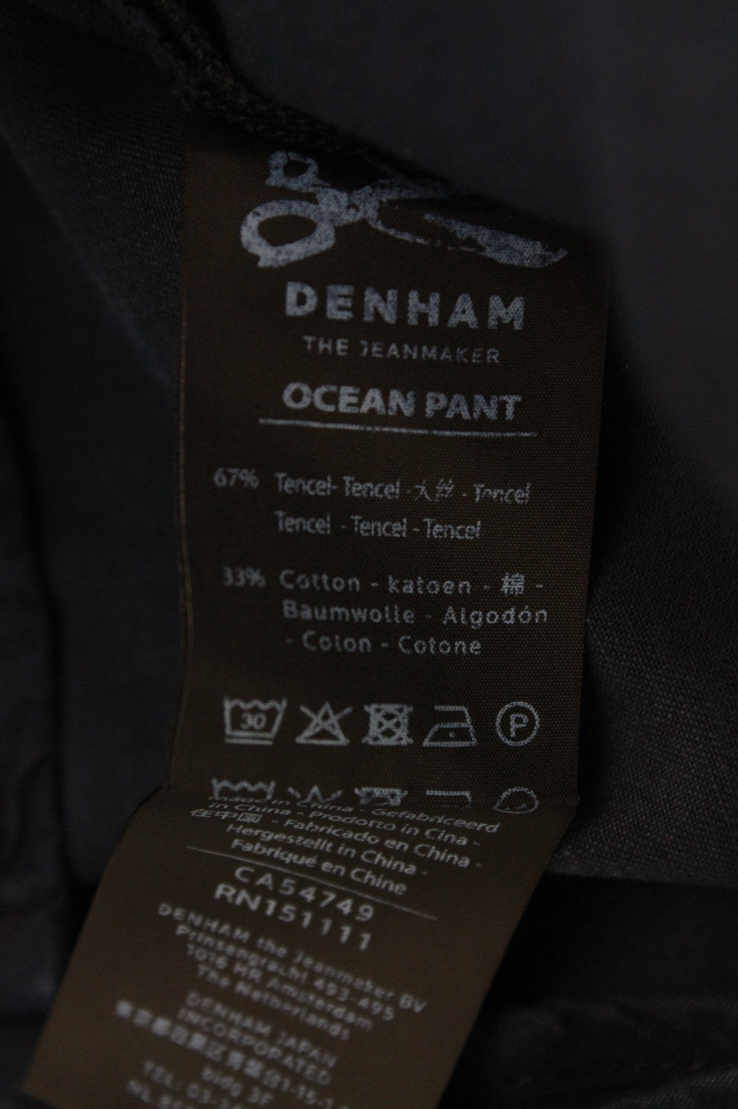 DENHAM Ocean Women Trousers XS Casual Pleated Front Navy Cotton Blend Chino