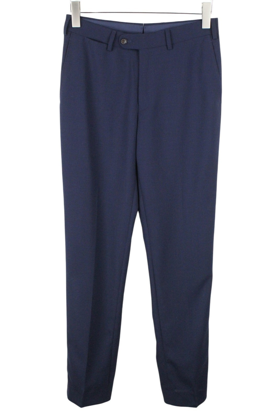 SUITSUPPLY Brescia Women Trousers UK28R Blue Pure Wool Pleated Lined Formal