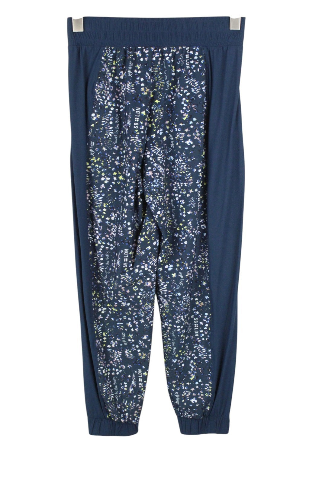 SWEATY BETTY Women Trousers XS Blue Stretch Patterned Gym Pull On Capri