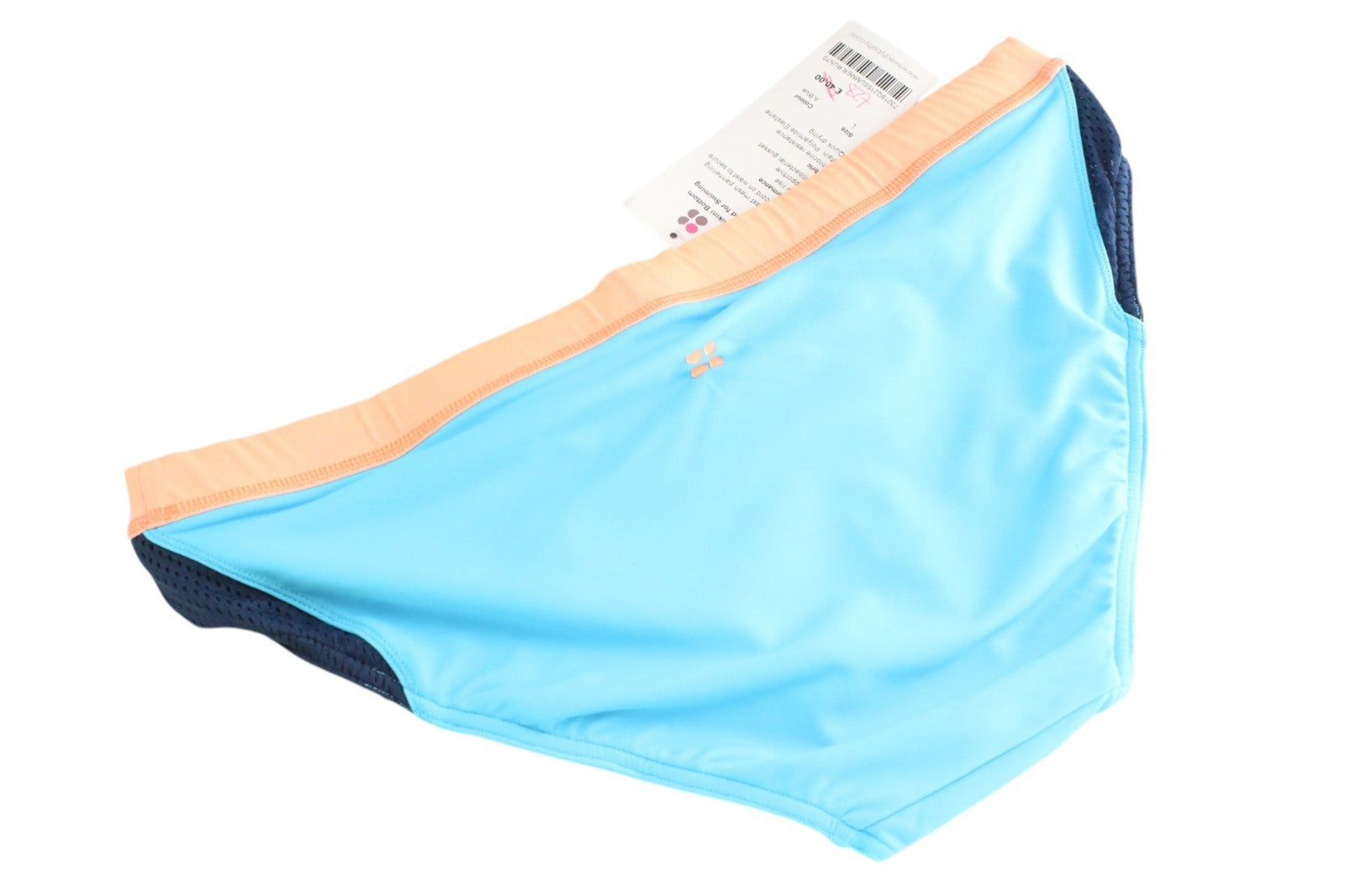 SWEATY BETTY Dive In Women Swimwear L Blue Stretch Low Rise Bikini Bottom