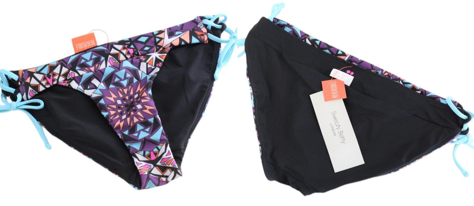 SWEATY BETTY Purity Retreat Women Swimwear S Purple Stretch Reversible Pattern
