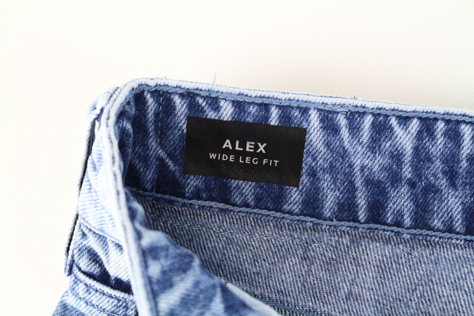 DENHAM Alex Women Jeans W25/L28 Blue Pure Cotton Wide Leg Fit Washed Denim