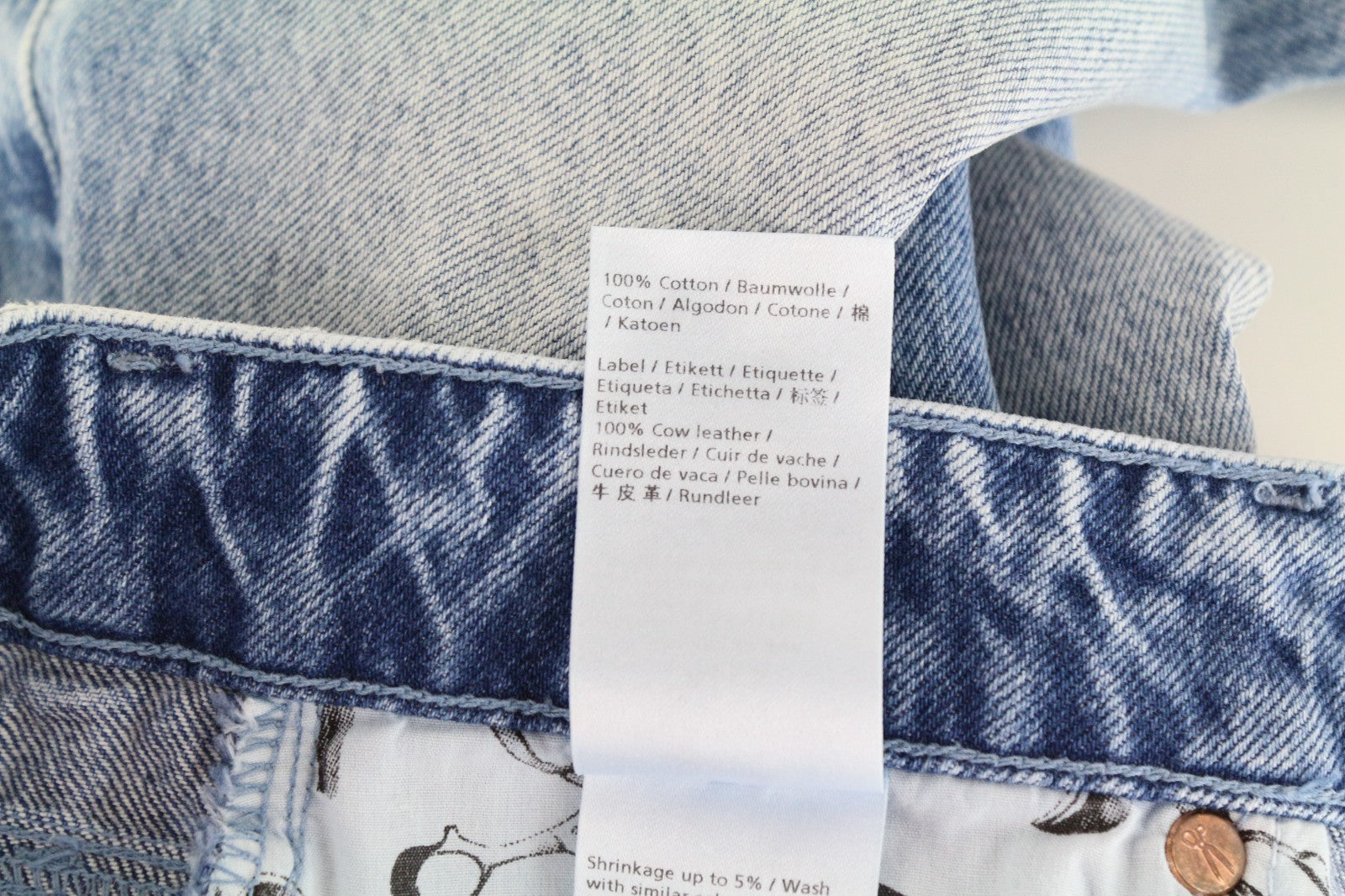 DENHAM Alex Women Jeans W25/L28 Blue Pure Cotton Wide Leg Fit Washed Denim