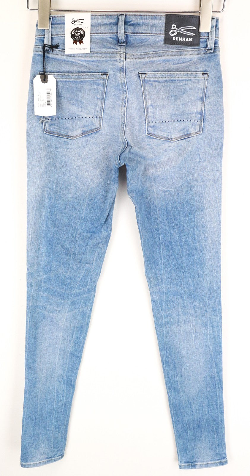 DENHAM Spray Women Jeans W24/L30 Blue Cotton Stretch Super Tight Fit Washed