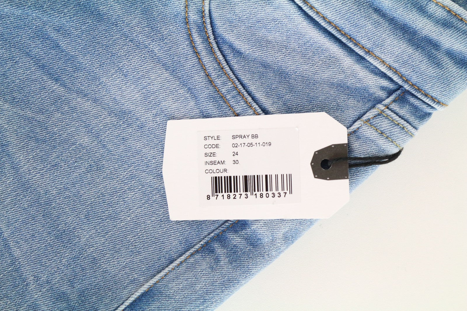 DENHAM Spray Women Jeans W24/L30 Blue Cotton Stretch Super Tight Fit Washed