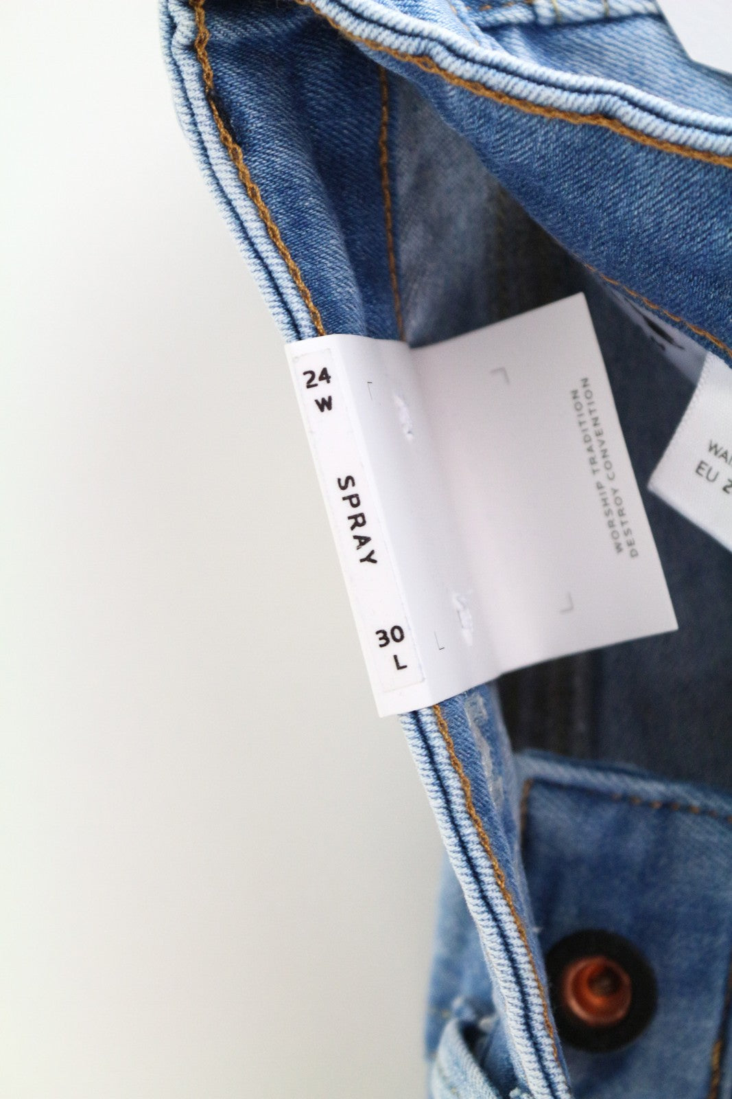 DENHAM Spray Women Jeans W24/L30 Blue Cotton Stretch Super Tight Fit Washed