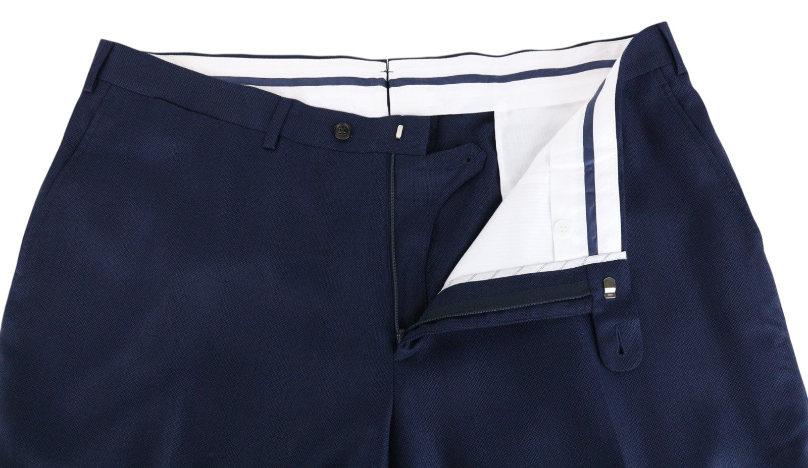 SUITSUPPLY Brescia Men Trousers UK46S Pleated Classic Blue Pure Wool Lined