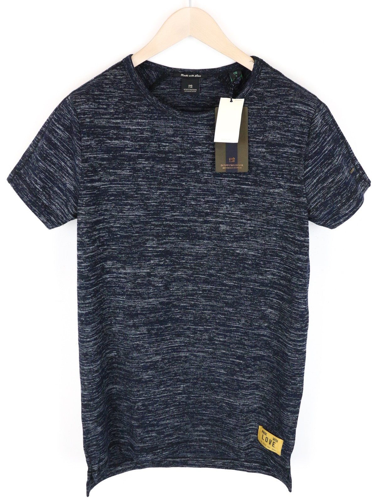 SCOTCH & SODA Ams Couture Men T-Shirt S Dark Navy Cotton Blend Short Sleeved
