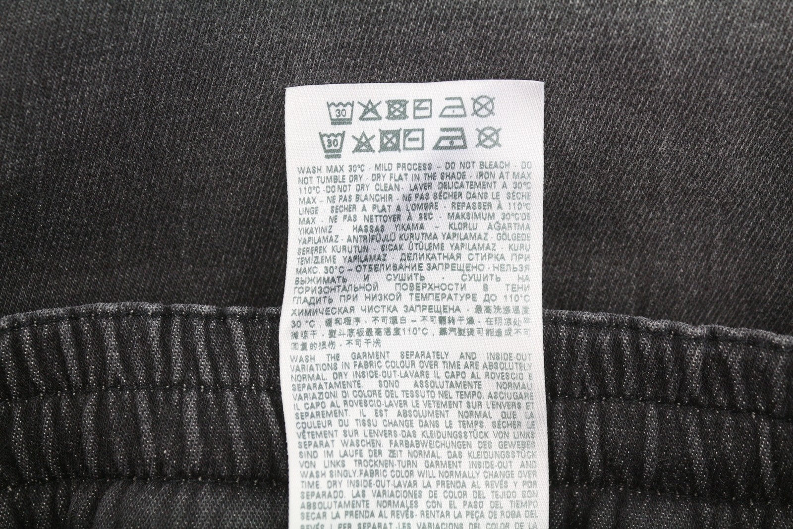 DIESEL D-Fayza Jogg 068FS Women Jeans W24 Dark Grey Whiskers Faded Cropped