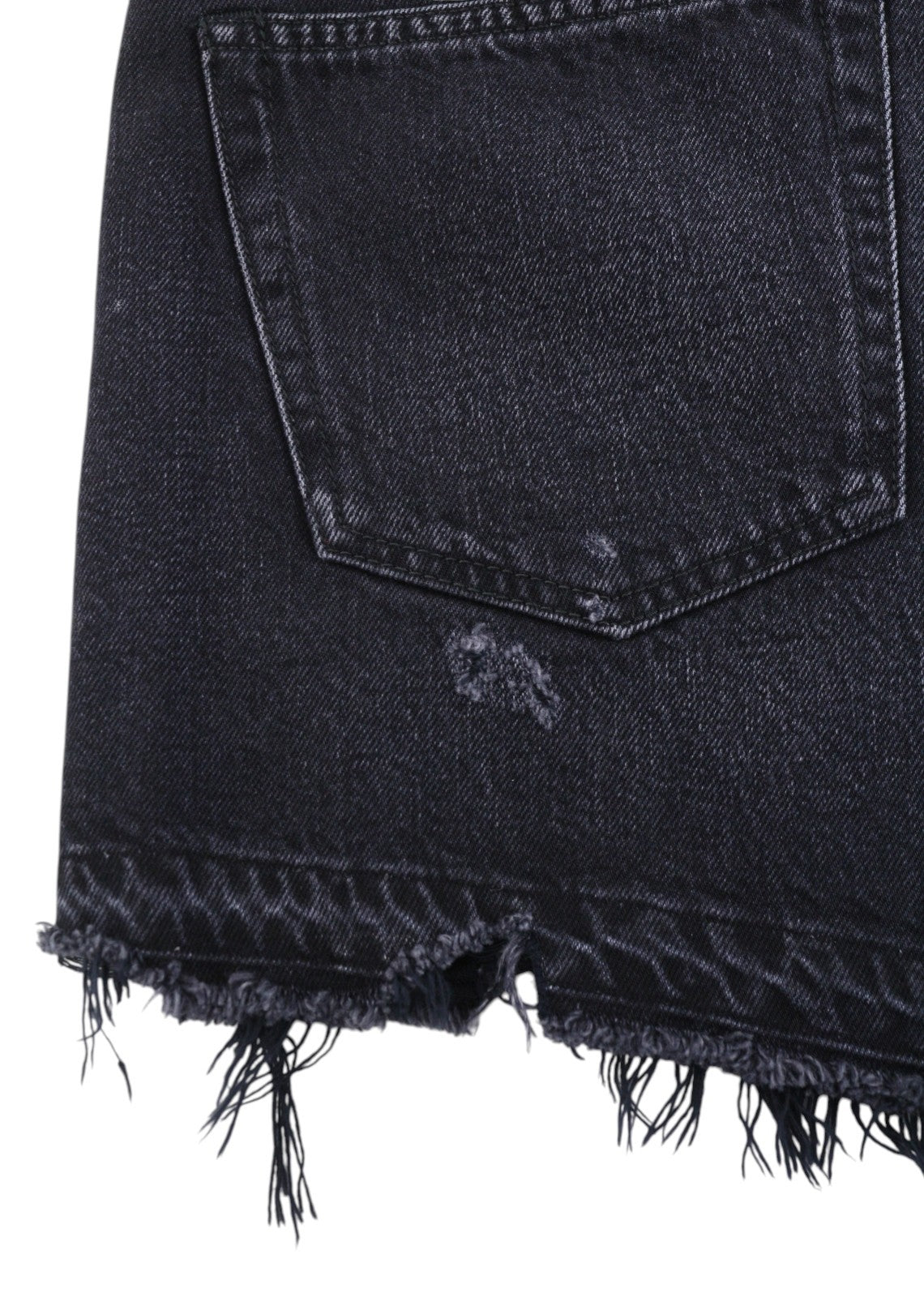 R13 Cross Over Women Shorts 27 Jake Black Whiskers Faded Distress PS26