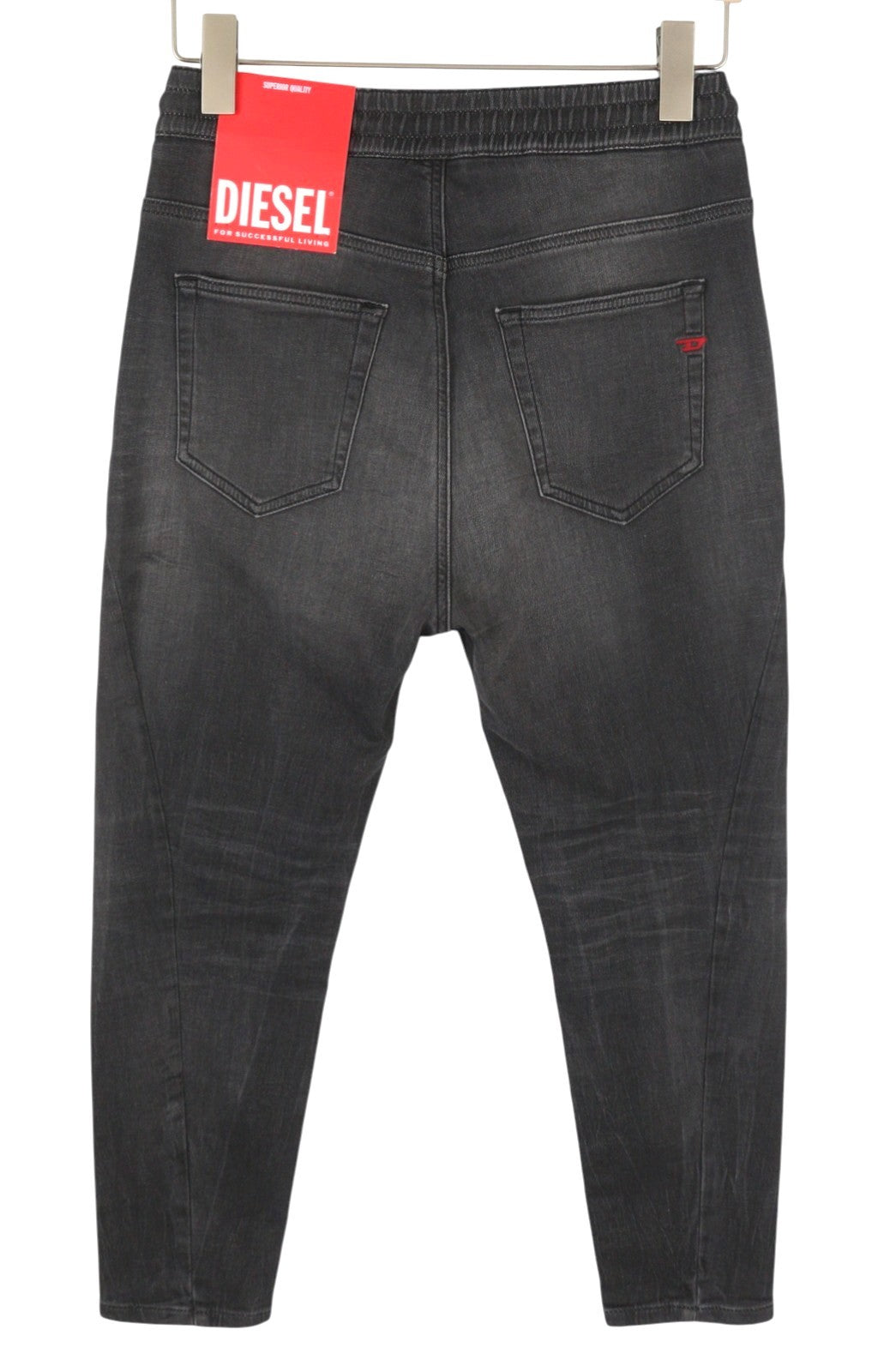 DIESEL D-Fayza Jogg 068FS Women Jeans W24 Grey Whiskers Faded Cropped