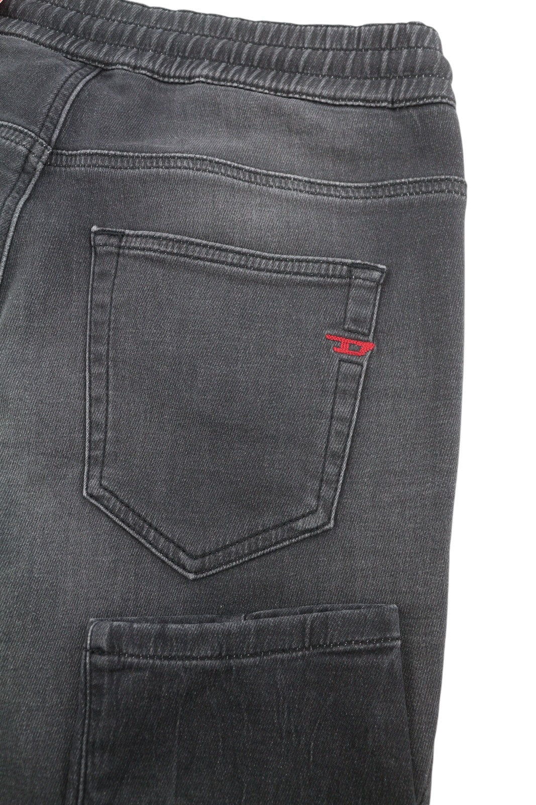 DIESEL D-Fayza Jogg 068FS Women Jeans W24 Grey Whiskers Faded Cropped