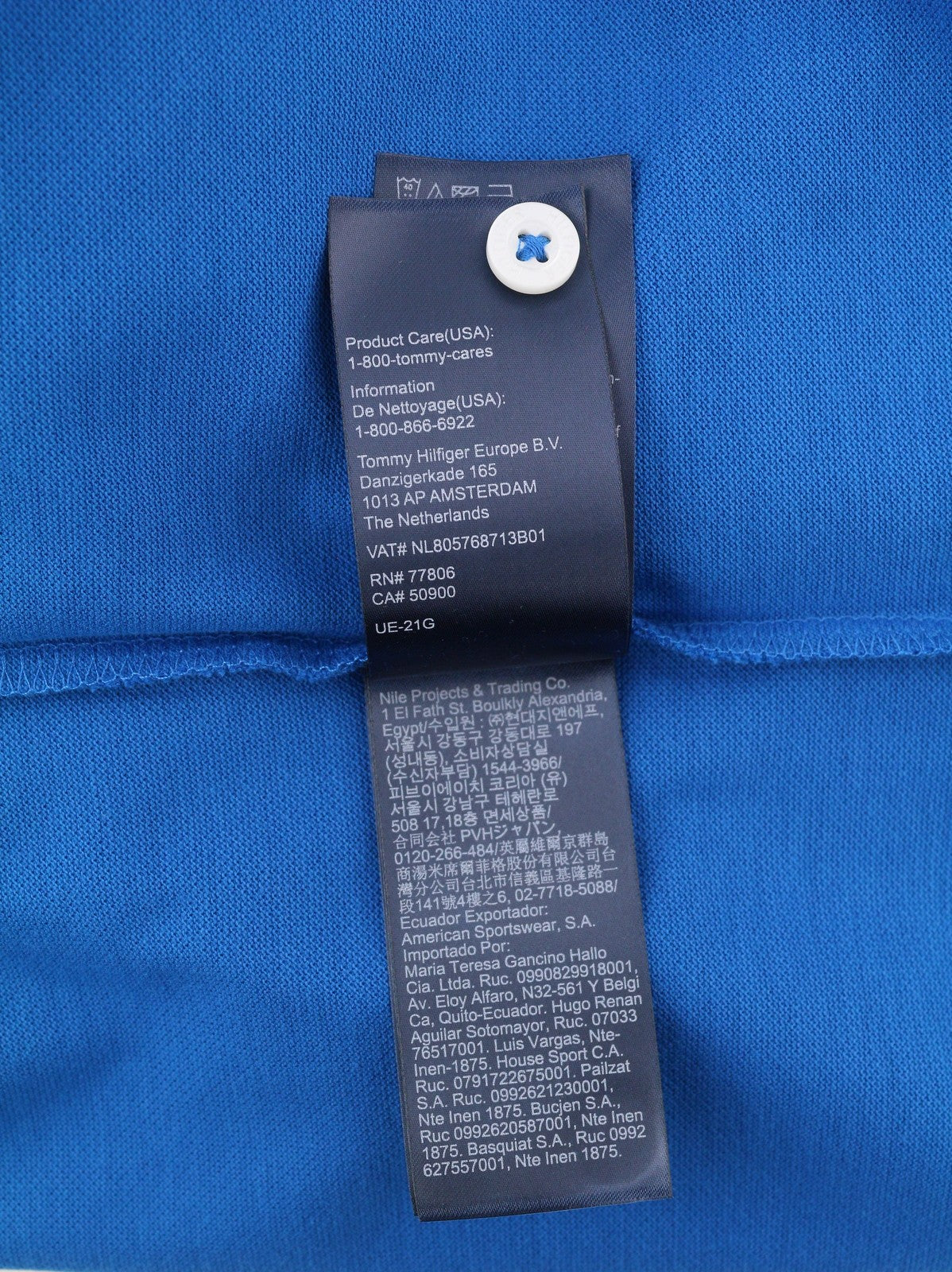 TOMMY HILFIGER Slim Polo Blue Men T-Shirt XS Short Sleeve Casual Logo