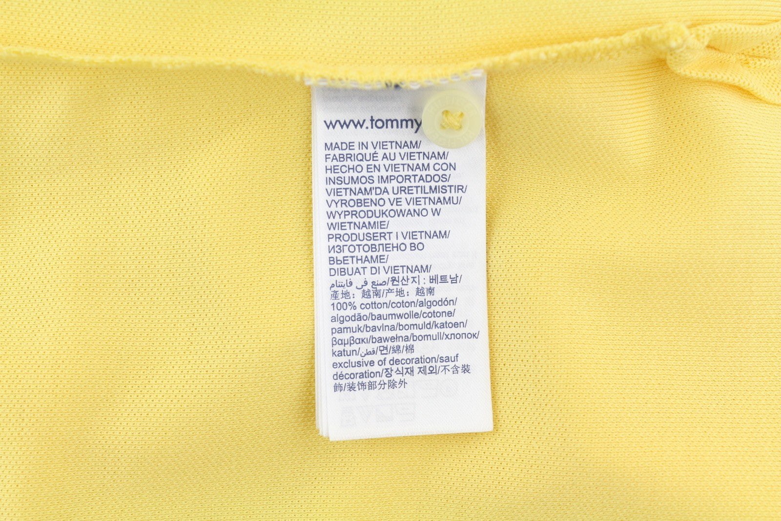 TOMMY HILFIGER Men T-Shirt 2XL Yellow Premium Pique Slim Fit Short Sleeve