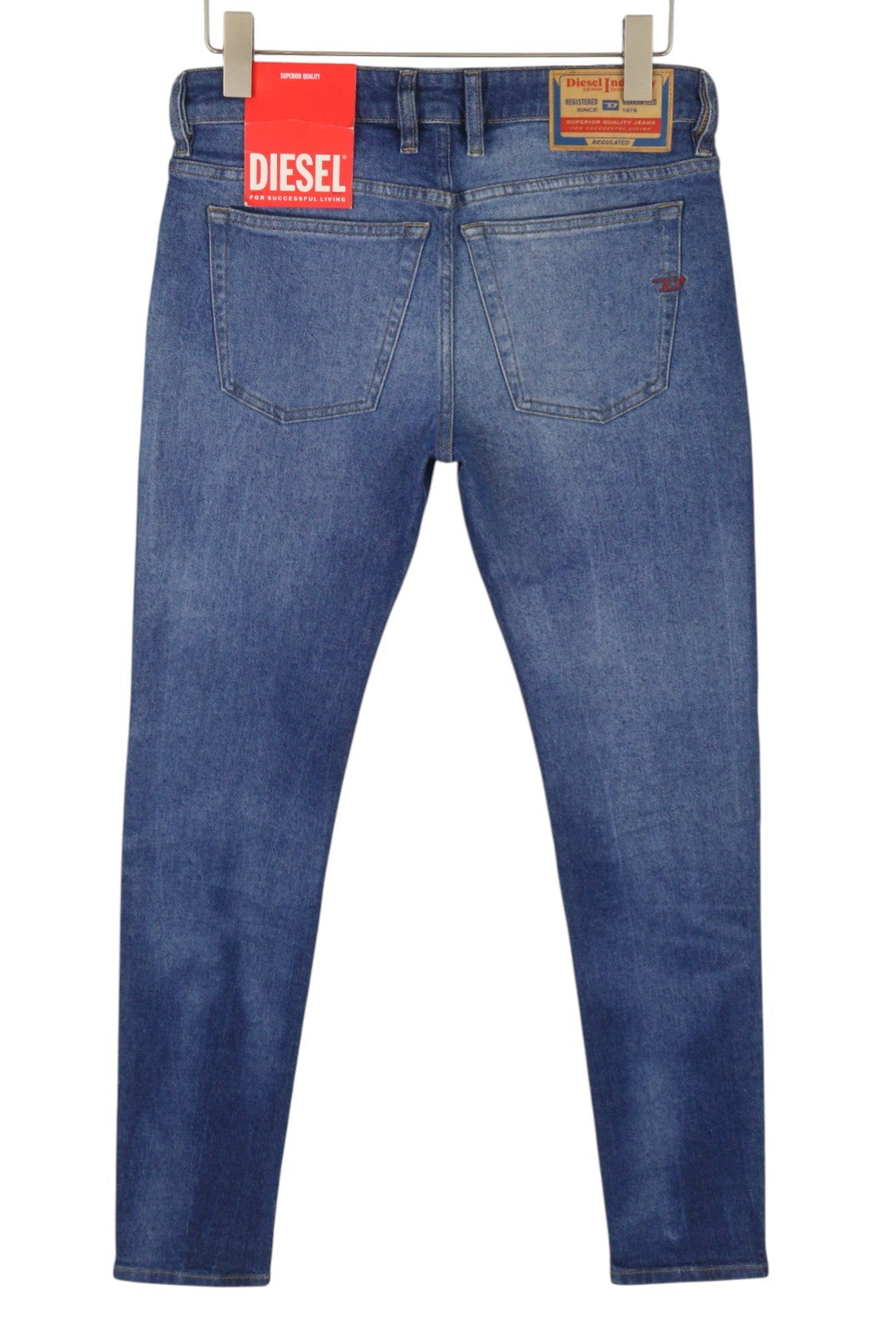 DIESEL 1979 Sleenker 0ENAH Men Jeans W30/L32 Blue Faded Whiskers Skinny Fit