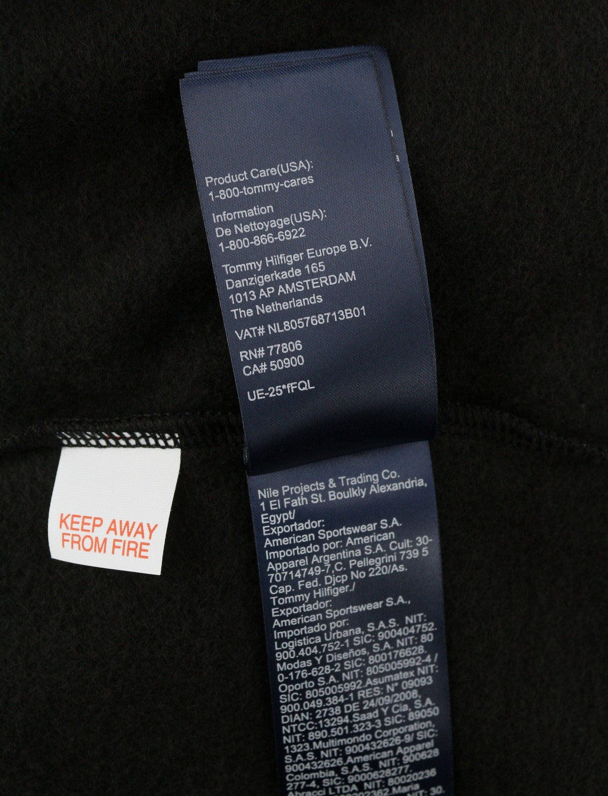 TOMMY HILFIGER OH Men Hoodie XL Pull On Black Front Logo Pyjama Top Sleepwear