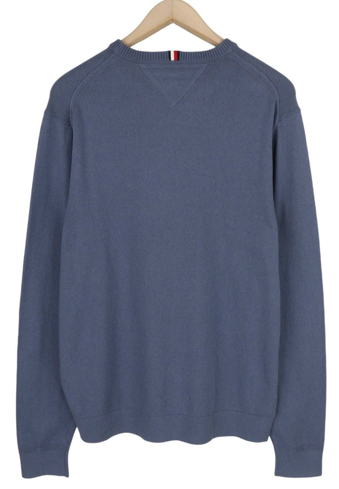 TOMMY HILFIGER Pima Org Ctn Cashmere V Neck Men Jumper 2XL Pull On Knitted Blue