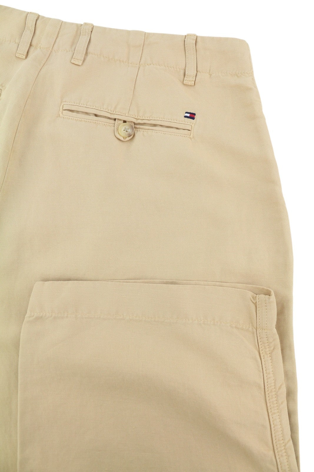 TOMMY HILFIGER Women Trousers EU40 Brown Linen Blend Flared Leg Pleated RRP196